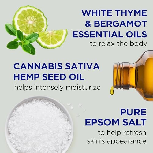 Dr Teal's Body Wash with Pure Epsom Salt & Cannabis Sativa Hemp Seed Oil, 24 fl oz (Pack of 4) Avelisse