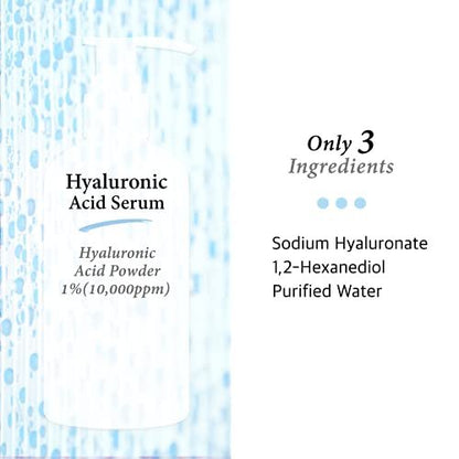 Cos De BAHA Hyaluronic Serum 8 Fl Oz – Pure Sodium Hyaluronate 10,000 ppm Hydrating Face Serum for Dry & Dehydrated Skin – Lightweight Fragrance-Free Korean Skincare Formula Avelisse