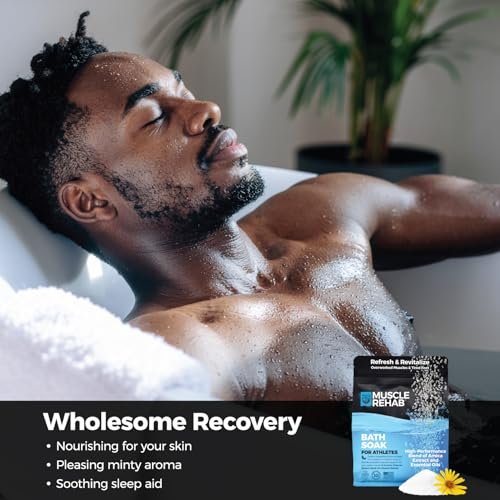 Muscle Rehab Epsom Salt Bath Soak 5 Travel Packets – Arnica & Magnesium for Muscle Pain Relief, Portable Foot Soak for Athletes & Active Recovery Avelisse