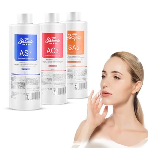 Marfort AS1 SA2 AO3 Aqua Peeling Solution - Professional 400ml Set of 3 for Facial Peeling & Skin Care Avelisse