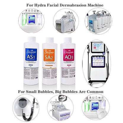 Marfort AS1 SA2 AO3 Aqua Peeling Solution - Professional 400ml Set of 3 for Facial Peeling & Skin Care Avelisse