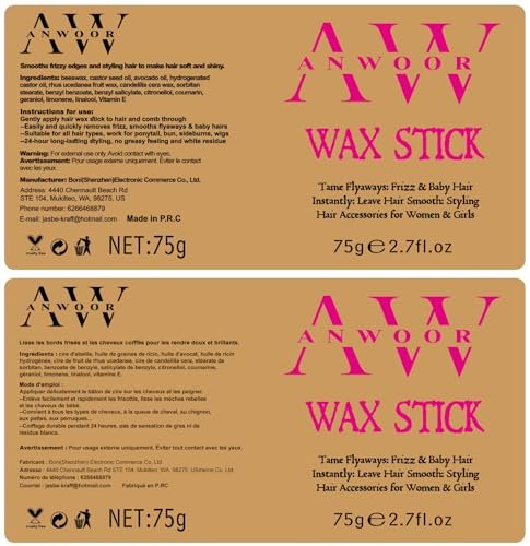 AnWoor 4-Piece Edge Brush & Slick Back Hair Stick Set – Smooth Flyaways, Baby Hair, and Braiding with Rat Tail Comb & Teasing Brush - görsel 17