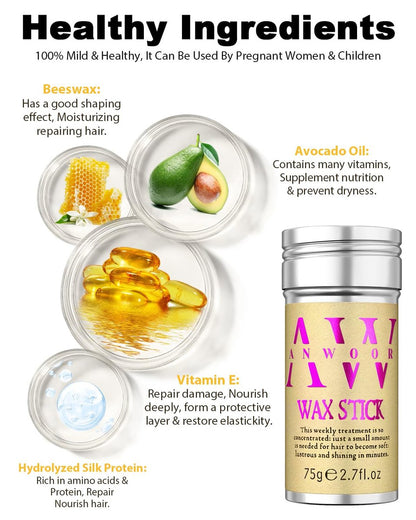 BabyFaceDiary Hair Wax Stick for Flyaways – Smoothing Stick for Kids & Women – 2.7 oz
