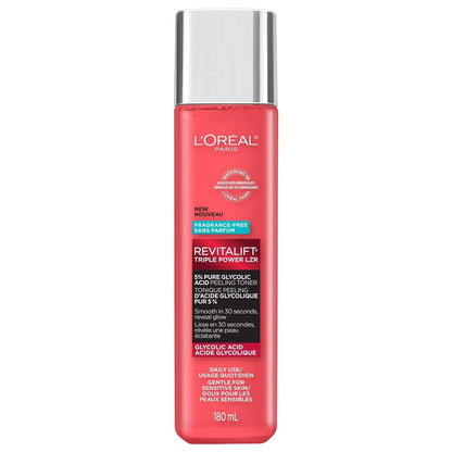 L'Oreal Paris Revitalift 5% Pure Glycolic Acid Peeling Toner with Aloe Vera, Alcohol Free, Fragrance Free, 6 fl oz Avelisse