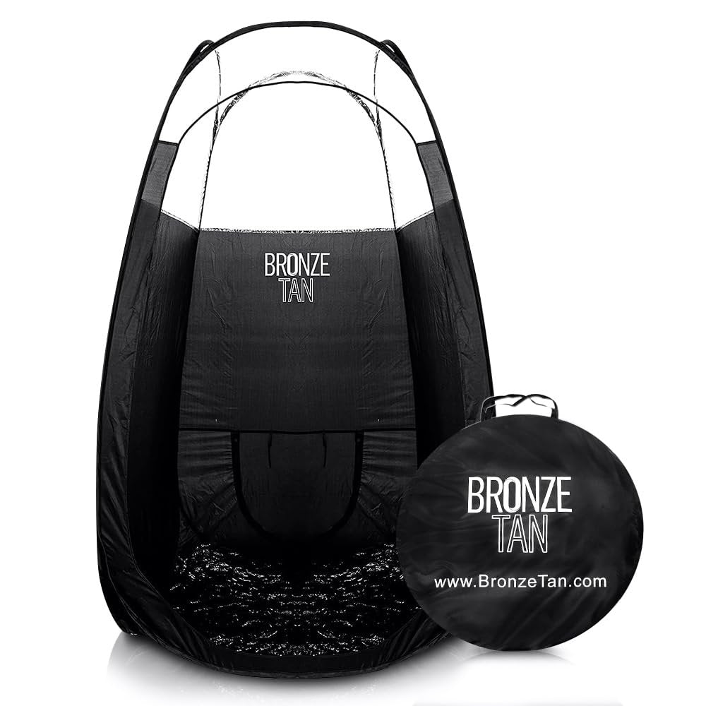 Pop Up Spray Tan Tent for Professionals - Waterproof Booth with Portable Carrying Case for Spray Tan Salons - Self Tanning Black by Bronze Tan Avelisse