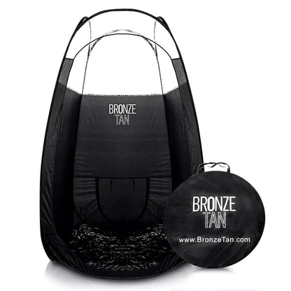 Pop Up Spray Tan Tent for Professionals - Waterproof Booth with Portable Carrying Case for Spray Tan Salons - Self Tanning Black by Bronze Tan Avelisse