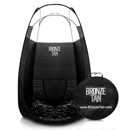 Pop Up Spray Tan Tent for Professionals - Waterproof Booth with Portable Carrying Case for Spray Tan Salons - Self Tanning Black by Bronze Tan Avelisse