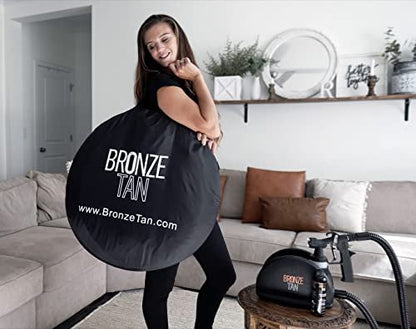 Pop Up Spray Tan Tent for Professionals - Waterproof Booth with Portable Carrying Case for Spray Tan Salons - Self Tanning Black by Bronze Tan Avelisse