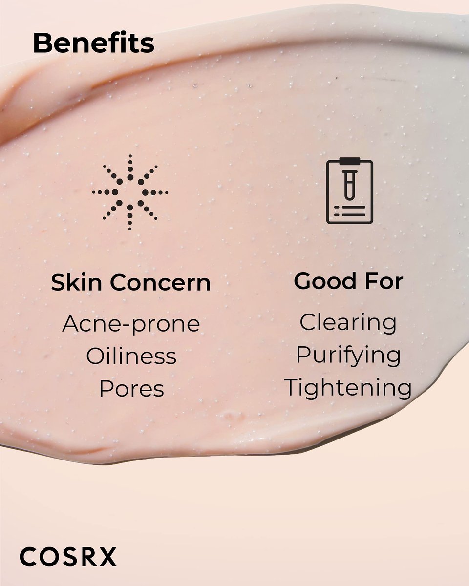 COSRX Pink Pore Clarifying Charcoal Mask - 3.8 fl. oz / 110g - Blackhead & Pore Care, Color Changing Clay Mask for Acne Control, Korean Skincare Avelisse