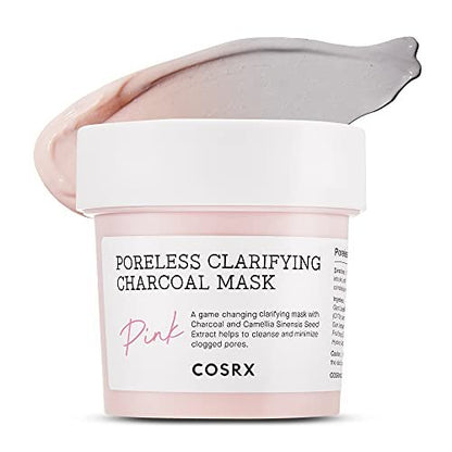 COSRX Pink Pore Clarifying Charcoal Mask - 3.8 fl. oz / 110g - Blackhead & Pore Care, Color Changing Clay Mask for Acne Control, Korean Skincare Avelisse