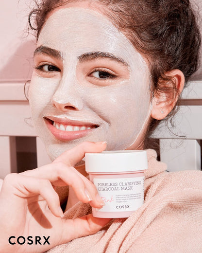 COSRX Pink Pore Clarifying Charcoal Mask - 3.8 fl. oz / 110g - Blackhead & Pore Care, Color Changing Clay Mask for Acne Control, Korean Skincare Avelisse