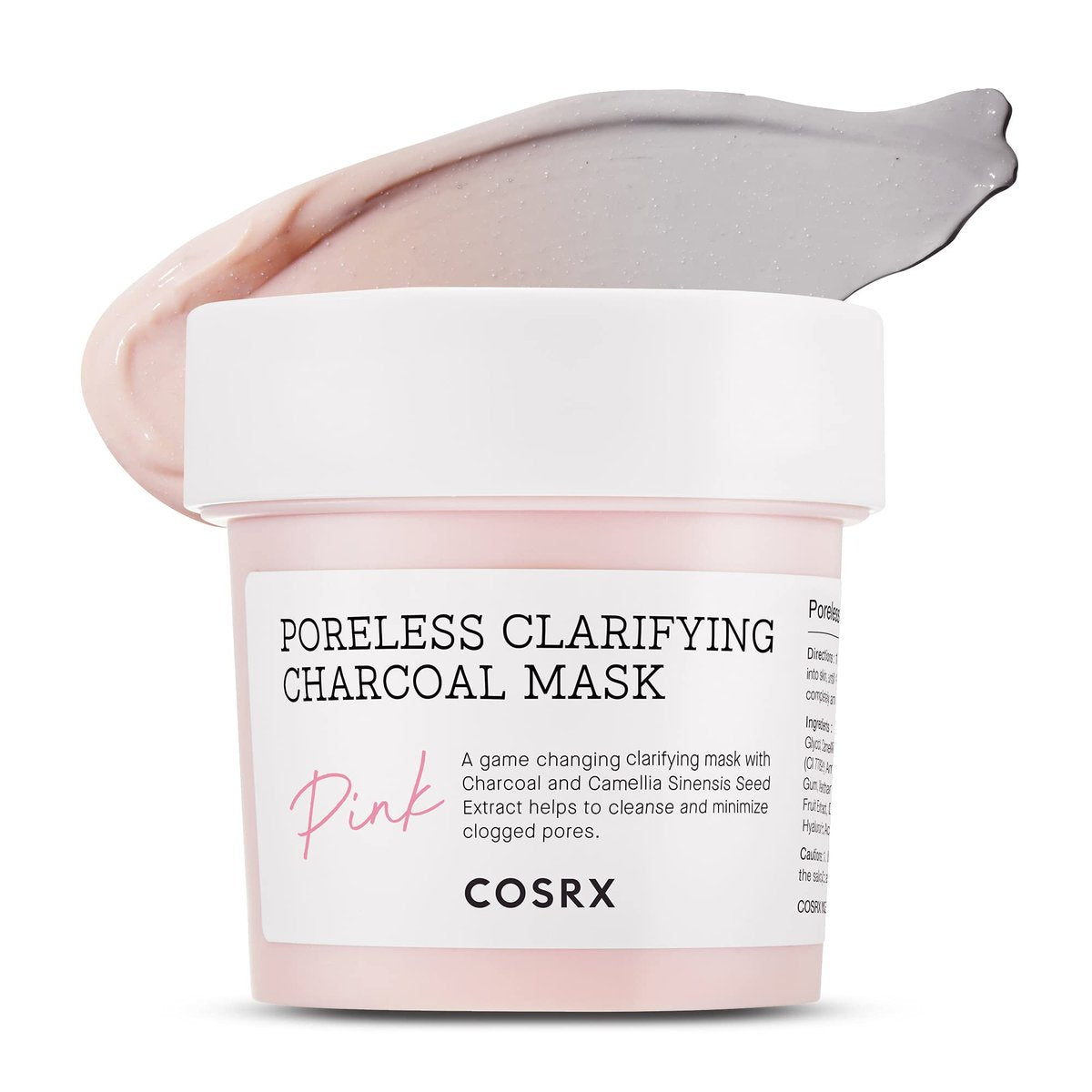 COSRX Pink Pore Clarifying Charcoal Mask - 3.8 fl. oz / 110g - Blackhead & Pore Care, Color Changing Clay Mask for Acne Control, Korean Skincare Avelisse