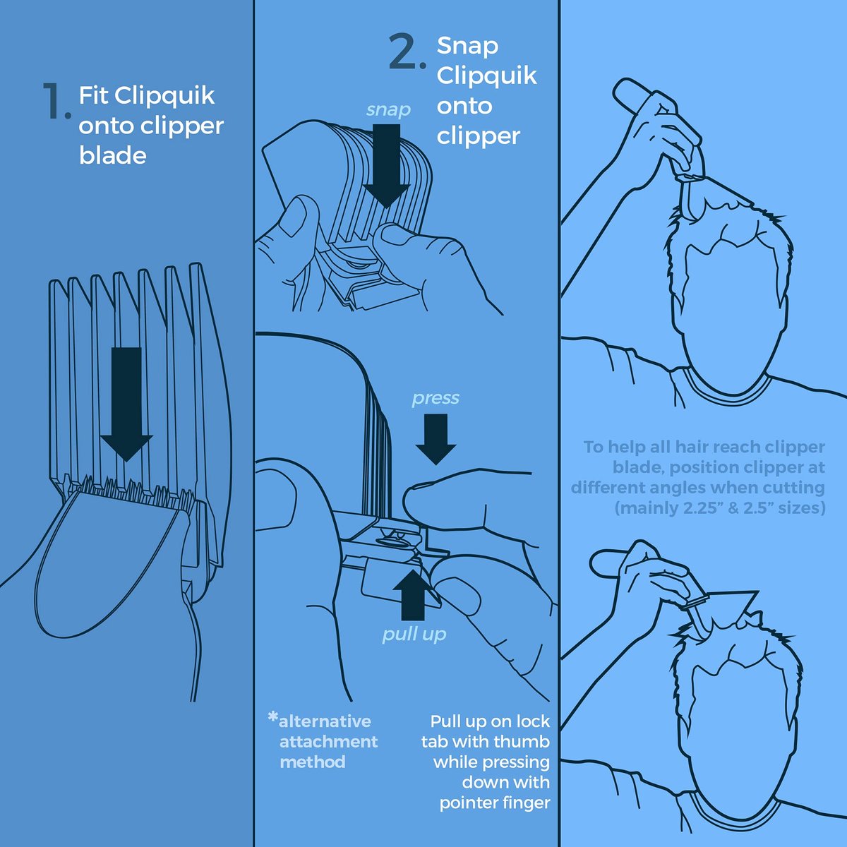 Clipquik Premium XL Clipper Guards – Extra Strong & Sturdy 1.75 Inch (44mm), 1.5 Inch (38mm), 1.25 Inch (32mm) – #14, #12, #10 Extra Long Guide Comb Set for Wahl Full Size Hair Clippers - görsel 15
