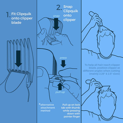 Clipquik Premium XL Clipper Guards – Extra Strong & Sturdy 1.75 Inch (44mm), 1.5 Inch (38mm), 1.25 Inch (32mm) – #14, #12, #10 Extra Long Guide Comb Set for Wahl Full Size Hair Clippers