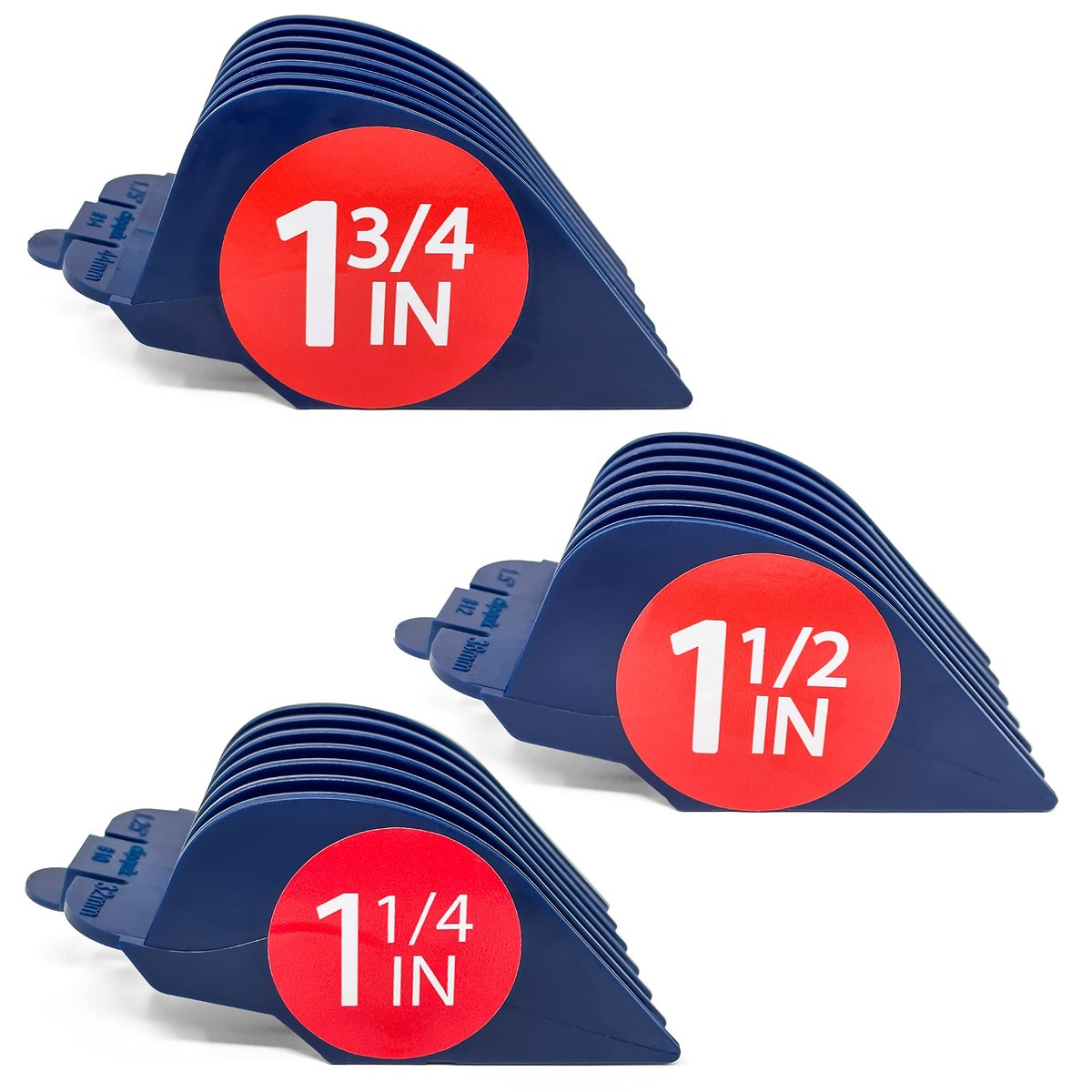 Clipquik Premium XL Clipper Guards – Extra Strong & Sturdy 1.75 Inch (44mm), 1.5 Inch (38mm), 1.25 Inch (32mm) – #14, #12, #10 Extra Long Guide Comb Set for Wahl Full Size Hair Clippers - görsel 1