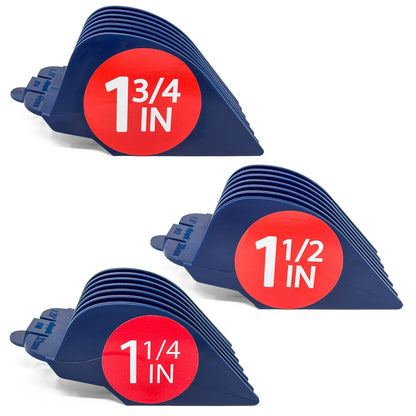 Clipquik Premium XL Clipper Guards – Extra Strong & Sturdy 1.75 Inch (44mm), 1.5 Inch (38mm), 1.25 Inch (32mm) – #14, #12, #10 Extra Long Guide Comb Set for Wahl Full Size Hair Clippers