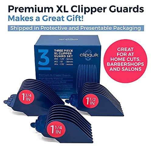 Clipquik Premium XL Clipper Guards – Extra Strong & Sturdy 1.75 Inch (44mm), 1.5 Inch (38mm), 1.25 Inch (32mm) – #14, #12, #10 Extra Long Guide Comb Set for Wahl Full Size Hair Clippers - görsel 4