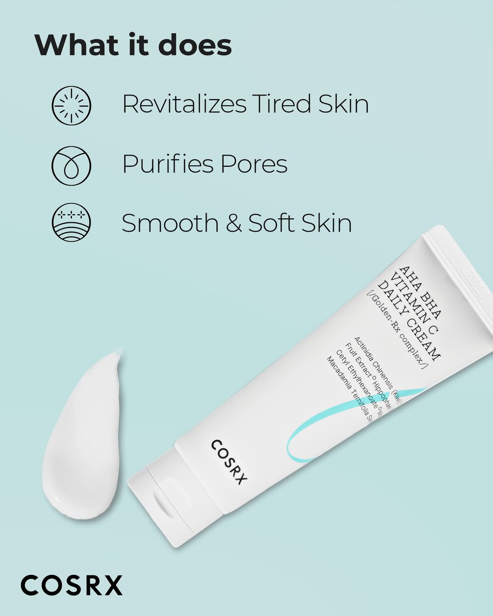 COSRX AHA BHA Vitamin C Daily Cream - Anti-Aging Face Moisturizer 1.69 fl oz (50 ml) Avelisse