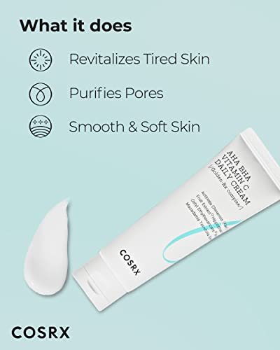 COSRX AHA BHA Vitamin C Daily Cream - Anti-Aging Face Moisturizer 1.69 fl oz (50 ml) Avelisse