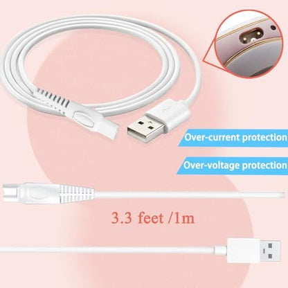 LIANSUM USB Charger Cord for Flawless Legs Shaver - Replacement Power Cable, Compatible with Flawless Legs Hair Remover (White, 1 Pack)
