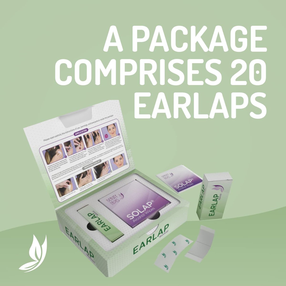 EARLAP MAXHOLD Cosmetic Ear Corrector – 20 Count, White, Non-Surgical Solution for Prominent Ears Avelisse