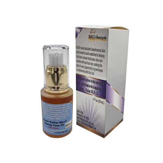 Queen Esther Myrrh Beauty Face Oil - Bulgarian Rose, Argan, Rosehip, Seabuckthorn, Pomegranate Seed - 1 Fl Oz