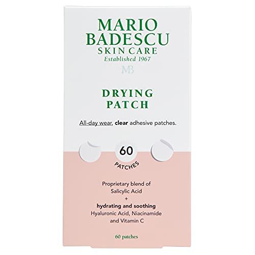 Mario Badescu Drying Patch Blemish Covering - Invisible Spot Treatment with Vitamin C, Vegan & Cruelty Free, Strong Hold (60 Patches, 12mm), Clear Avelisse