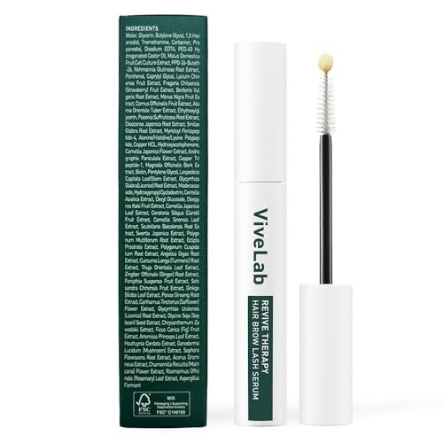 ViveLab Revive Therapy Serum – Natural Eyelash & Eyebrow Enhancer for Thicker Lashes and Brows – Korean Dermatologist-Conceived Hypoallergenic Growth Kit Avelisse