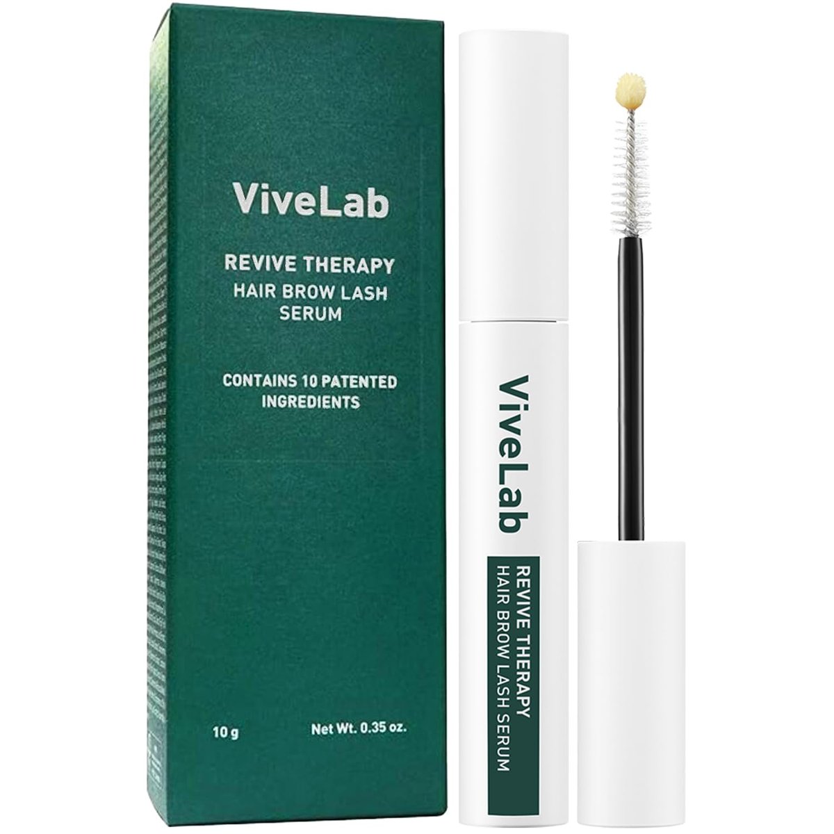 ViveLab Revive Therapy Serum – Natural Eyelash & Eyebrow Enhancer for Thicker Lashes and Brows – Korean Dermatologist-Conceived Hypoallergenic Growth Kit Avelisse