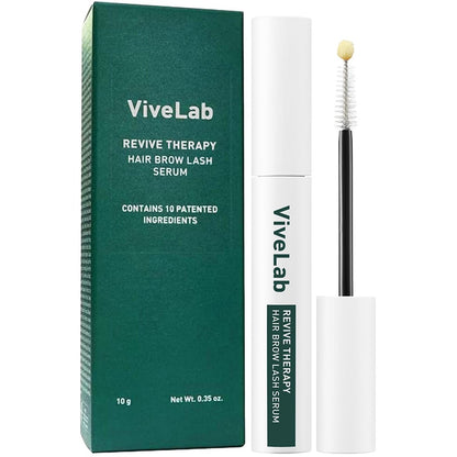 ViveLab Revive Therapy Serum – Natural Eyelash & Eyebrow Enhancer for Thicker Lashes and Brows – Korean Dermatologist-Conceived Hypoallergenic Growth Kit Avelisse