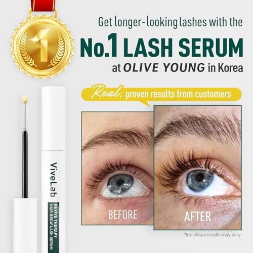 ViveLab Revive Therapy Serum – Natural Eyelash & Eyebrow Enhancer for Thicker Lashes and Brows – Korean Dermatologist-Conceived Hypoallergenic Growth Kit Avelisse