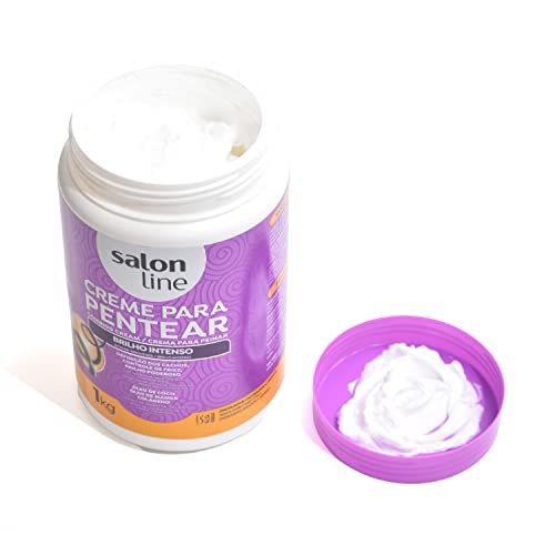 SalonLine Intensive Shine + Frizz Reduction Combing Cream 1kg (35.2oz) – Define All Curls & Hair Textures with Coconut Oil, Mango Oil & Collagen - görsel 6