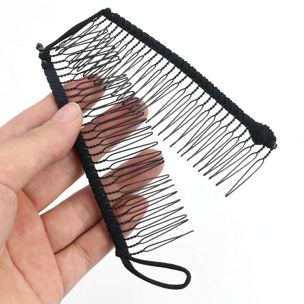 MYEAST Stretchy Banana Clip for Hair - Medium 30-Teeth Vintage Hair Claw for Thick & Curly Hair, Lightweight No-Crease Hair Clincher (Black) - görsel 9