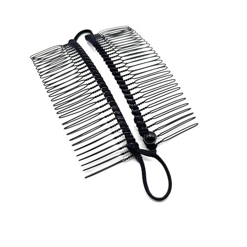 MYEAST Stretchy Banana Clip for Hair - Medium 30-Teeth Vintage Hair Claw for Thick & Curly Hair, Lightweight No-Crease Hair Clincher (Black) - görsel 8