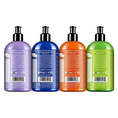 Dr. Bronner's Organic Sugar Soap Variety Pack - 12 oz, 4 Count: Lavender, Peppermint, Tea Tree, & Lemongrass - 4-in-1 Use for Hands, Body, Face & Hair Avelisse