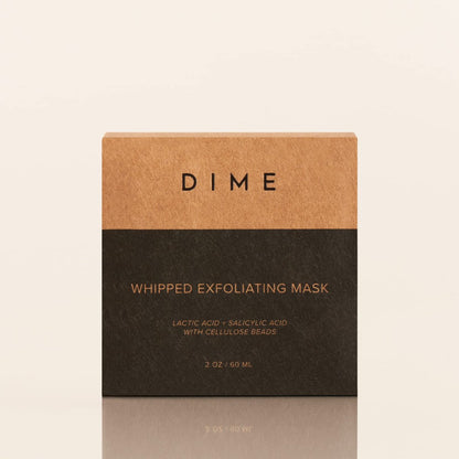 DIME Whipped Exfoliating Face Mask - Gentle Salicylic Acid & Lactic Acid Scrub with Cellulose Beads, Pore Cleansing & Smoothing Facial Exfoliator, 2 oz Avelisse
