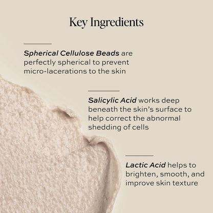 DIME Whipped Exfoliating Face Mask - Gentle Salicylic Acid & Lactic Acid Scrub with Cellulose Beads, Pore Cleansing & Smoothing Facial Exfoliator, 2 oz Avelisse