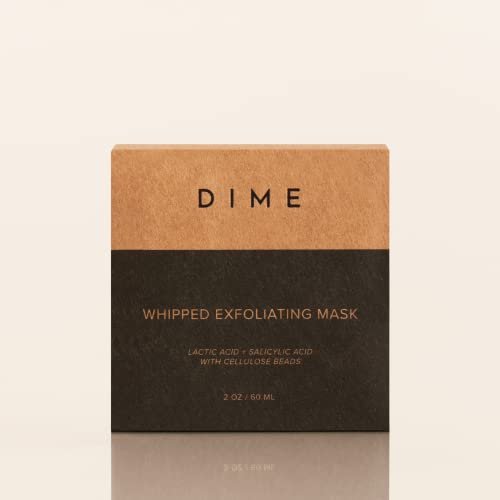 DIME Whipped Exfoliating Face Mask - Gentle Salicylic Acid & Lactic Acid Scrub with Cellulose Beads, Pore Cleansing & Smoothing Facial Exfoliator, 2 oz Avelisse