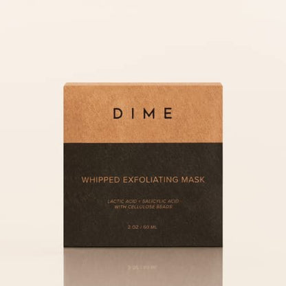 DIME Whipped Exfoliating Face Mask - Gentle Salicylic Acid & Lactic Acid Scrub with Cellulose Beads, Pore Cleansing & Smoothing Facial Exfoliator, 2 oz Avelisse