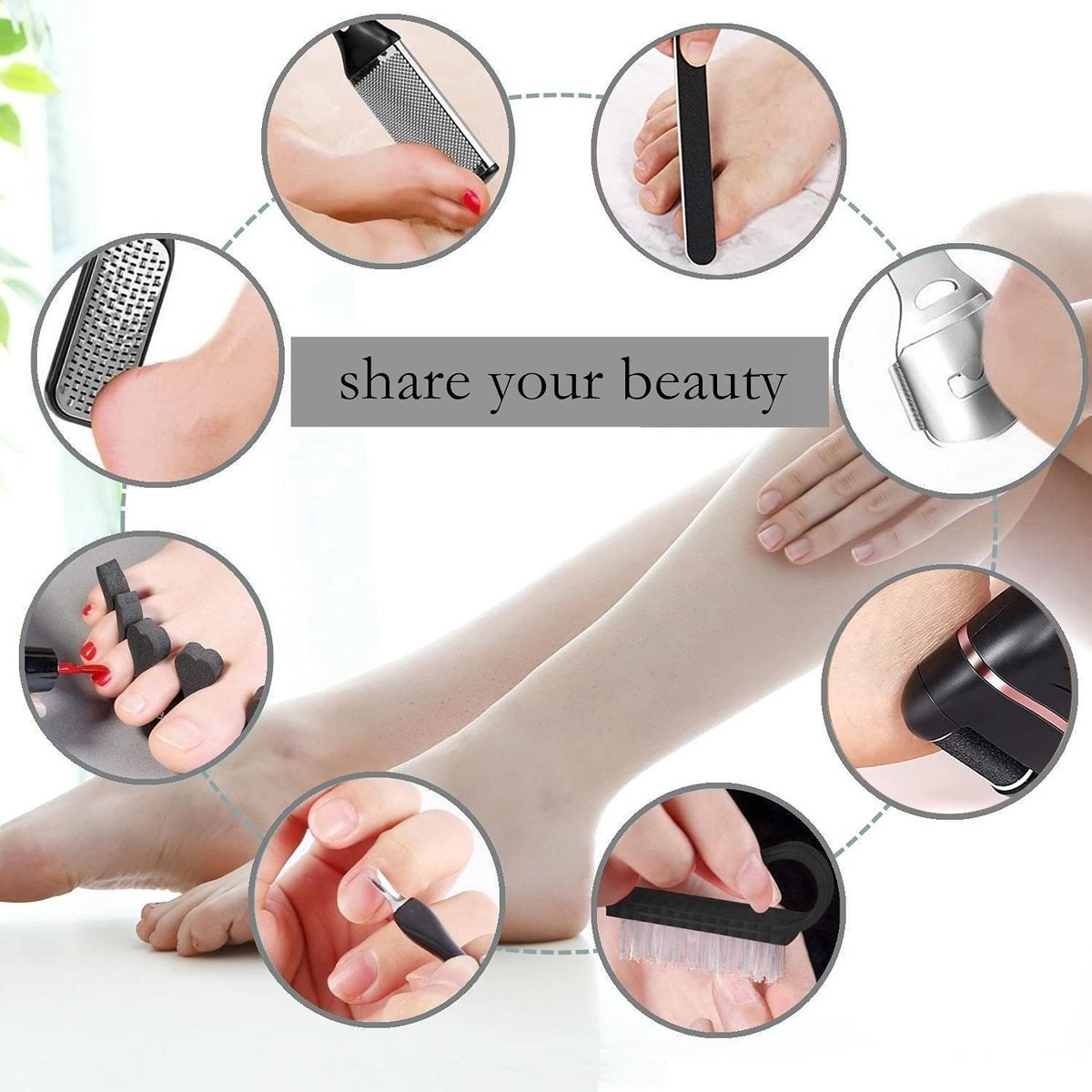 Electric Foot Callus Remover with 3 Roller Heads, 2 Speeds, Rechargeable - Professional Pedicure Kit for Dead, Hard, Cracked, Dry Skin - OTAZWA - görsel 13
