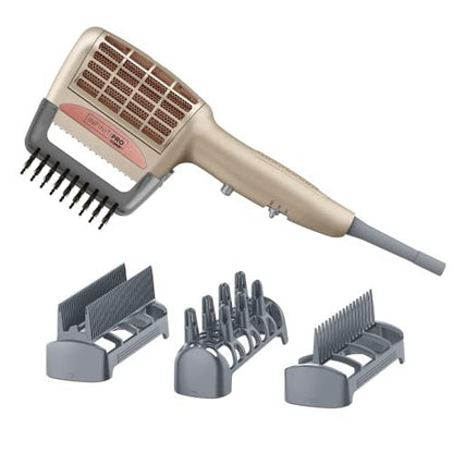 INFINITIPRO BY CONAIR 4-in-1 Frizz Free Styling Hair Dryer, 1875W with 4 Attachments, Champagne/Rose Gold, 5 Piece Set Avelisse