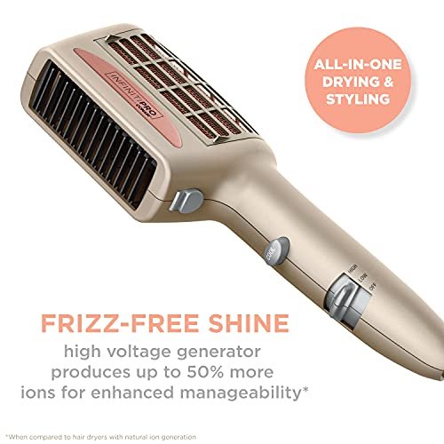 INFINITIPRO BY CONAIR 4-in-1 Frizz Free Styling Hair Dryer, 1875W with 4 Attachments, Champagne/Rose Gold, 5 Piece Set Avelisse