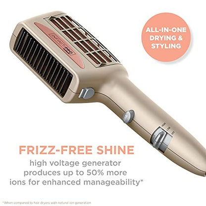INFINITIPRO BY CONAIR 4-in-1 Frizz Free Styling Hair Dryer, 1875W with 4 Attachments, Champagne/Rose Gold, 5 Piece Set Avelisse