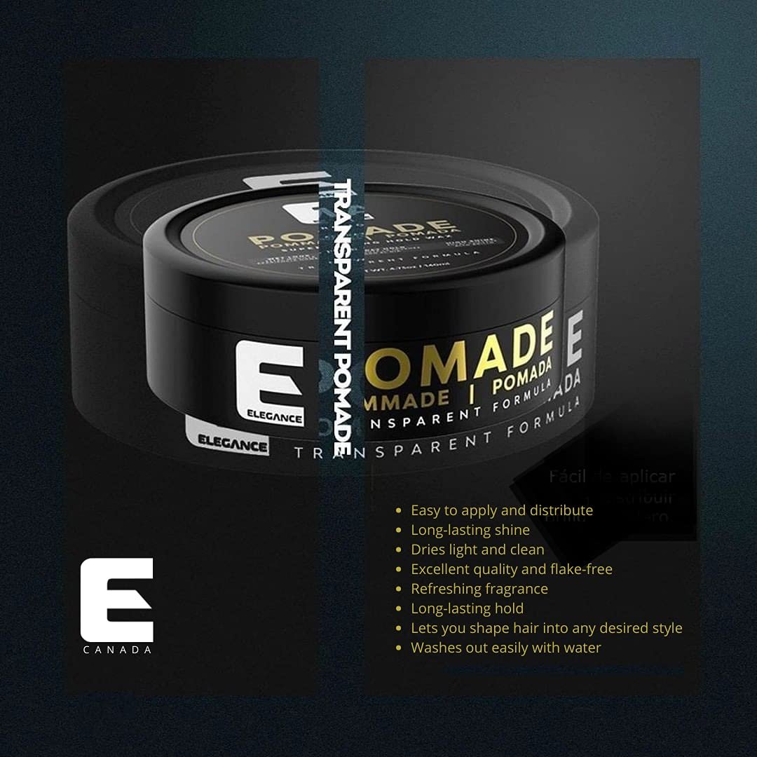 Elegance Hair Pomade - Super Strong Hold Wax, Long-Lasting Shine, 4.73 oz - görsel 7