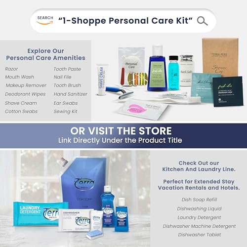 Terra Pure Spa Collection Amenities Set - Shampoo, Conditioner, Hand/Body Wash, and Lotion - 10.14 oz Pumps (Pack of 4) Avelisse