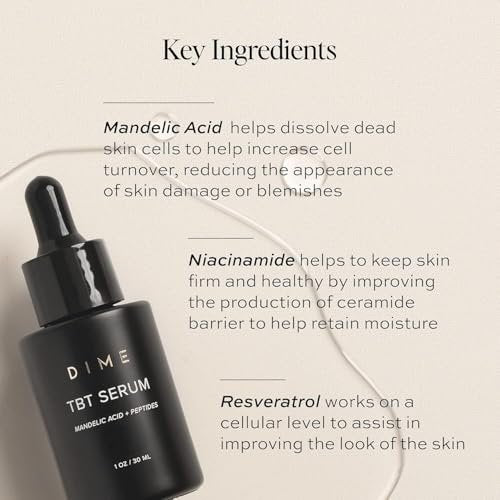 DIME Beauty TBT Serum - Anti-Aging Face Serum with Bakuchiol, Niacinamide and Mandelic Acid, Retinol Alternative for Fine Lines and Wrinkles, Vegan, Cruelty-Free, 1 oz / 30 ml Avelisse