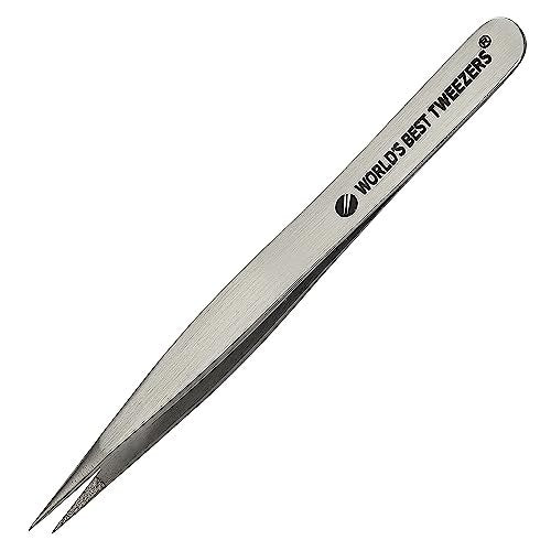 Professional Diamond Tip Splinter Tweezer - World's Best Tweezers, Silver Stainless Steel & Glass Avelisse