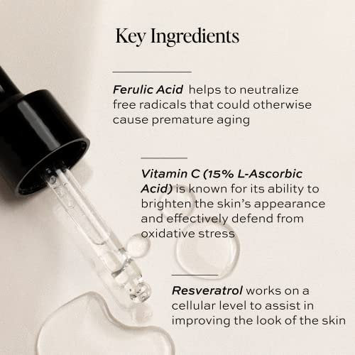 DIME Beauty Hyper Glow Vitamin C Face Serum for Dark Spots and Brightening with Ferulic Acid, Resveratrol and Hyaluronic Acid, Firming Glow Serum, Vegan, Cruelty-Free, 1 oz / 30 ml Avelisse