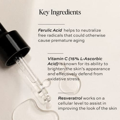 DIME Beauty Hyper Glow Vitamin C Face Serum for Dark Spots and Brightening with Ferulic Acid, Resveratrol and Hyaluronic Acid, Firming Glow Serum, Vegan, Cruelty-Free, 1 oz / 30 ml Avelisse