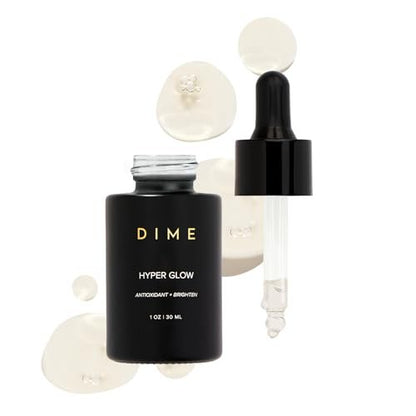 DIME Beauty Hyper Glow Vitamin C Face Serum for Dark Spots and Brightening with Ferulic Acid, Resveratrol and Hyaluronic Acid, Firming Glow Serum, Vegan, Cruelty-Free, 1 oz / 30 ml Avelisse